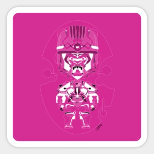 the monkey olmec head in ecopop sisimite beast art Sticker